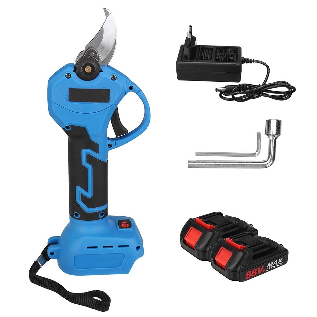 Pruner Rechargeable Scissors Pruning Shear Cordless Electric Tree Branches Cutter Pruning Tool for 18V Battery Blue 88V