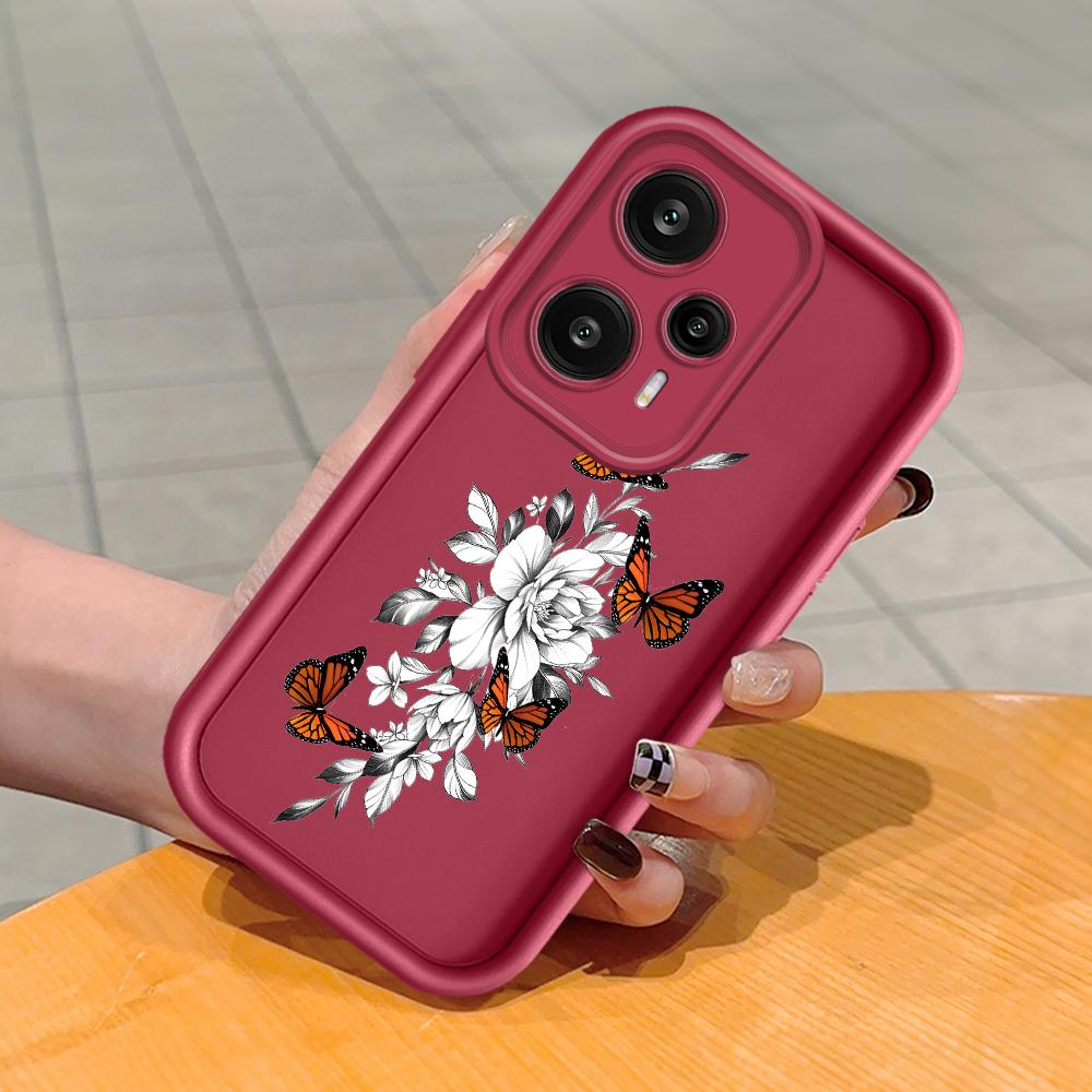 Soft Silicone Square Ladder Printing Pattern Phone Casing Full Cover Camera Shockproof Protection Rubber Case for Xiaomi Redmi