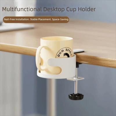 Adjustable Table Edge Drink Mount Clip On Design Desk Cup Storage Rack Desktop Cup Holder Home Use