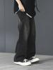 Smoky gray retro jeans men's spring and autumn new loose washed old wide-leg boys straight pants