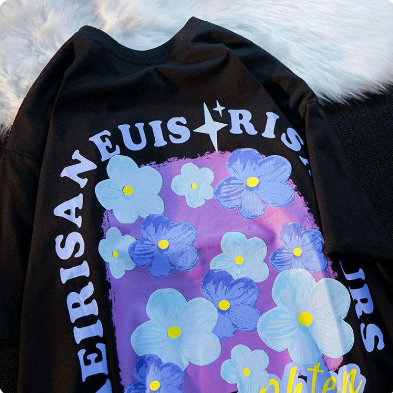 

Мужская футболка с короткими рукавами из 100% хлопка с рукавом пять четвертей, летняя свободная модная футболка с рукавом пять четвертей для мужчин XL чёрный