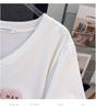 Women's Plus Size V-Neck Loose Fit Mid-Length Short-Sleeve T-Shirt (200/300/350 Jin)