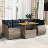 VidaXL Garden Lounge Set with Cushions 7 Pcs Grey Wicker, Outdoor Sofa Set, Corner Sofa Set 3327232