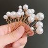 18pcs Women U-shaped Pin Metal Barrette Hairpins Simulated Pearl Bridal Tiara Hair Accessories Wedding Hairstyle Design Tools