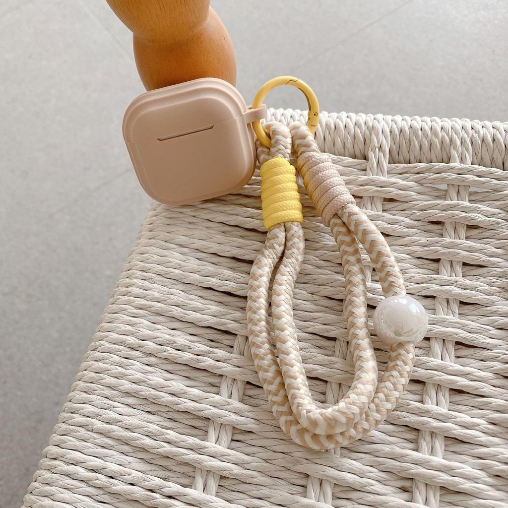 Solid color silicone for AirPods 1 /1 protective case pro1 wireless bluetooth 1/1 generation earphone case colored bead hand rope