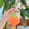 Small Persimmon Fruit Plush Pendant Creative Doll Key Chain School Bag Hanging Gifts Kids Toys