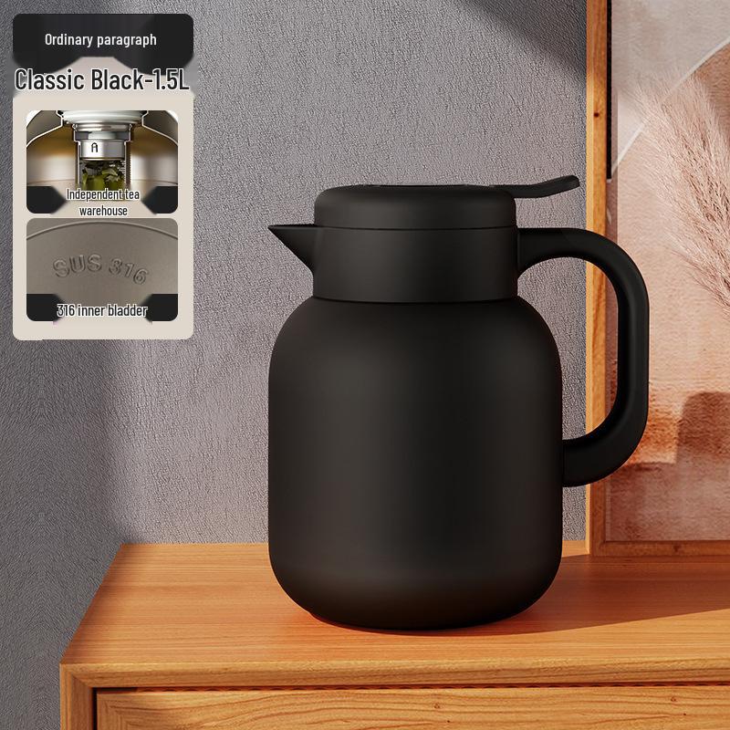Large Capacity Insulated Stainless Steel Teapot with 316 Inner Liner - High Temperature Resistant for Home Use