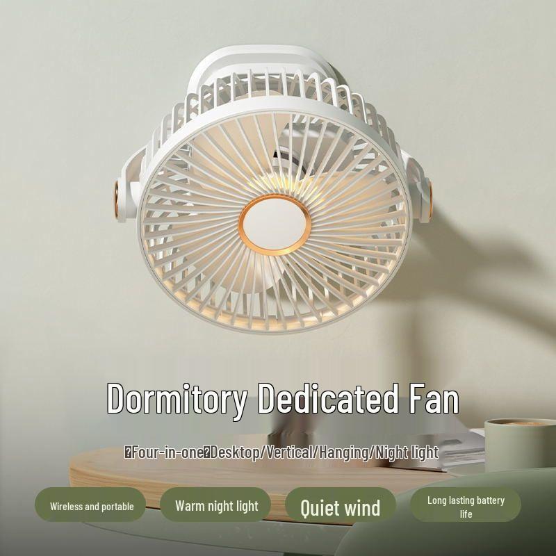 USB Rechargeable Clip-on Silent Fan for Office, Dorm, Bedside, and Stroller Use.