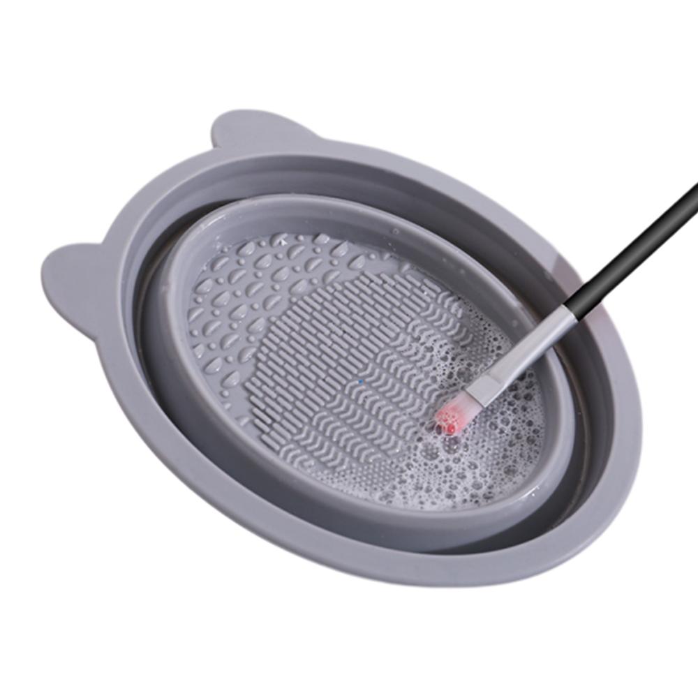 Collapsible Silicone Makeup Brush Cleaning Bowl Portable Cosmetic Sponge Scrubber Bowl Beauty Makeup Washing Tool