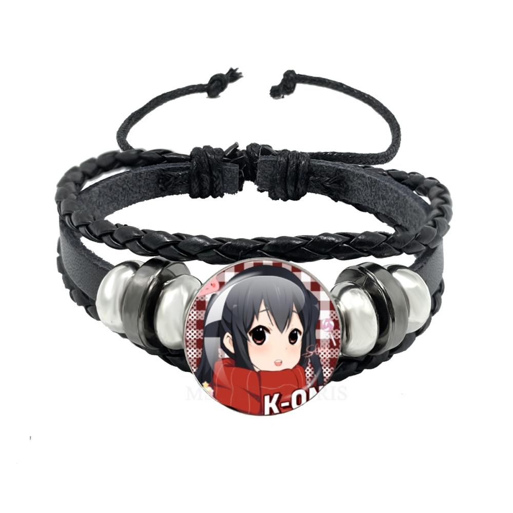 Anime K-ON Leather Bracelets Hirasawa Yui Akiyama Mio Tainaka Ritsu Multilayer Braided Black Bracelet Bangles Jewelry Gift