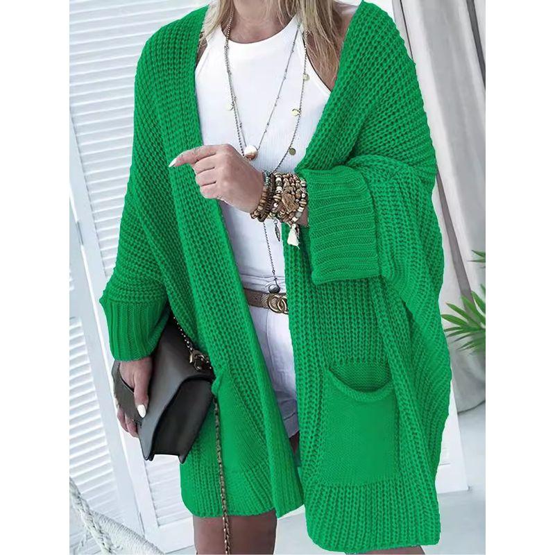 Autumn knit Sweater Women Cardigan Commuter Style Loose Mid-Length Outerwear Plus size Leisure Top