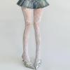 Women'S Gothic Fishnet Tights Lace Stockings Elastic Jacquard Hollow Out Pantyhose Leggings