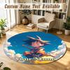 Round Rug Custom NameDragon Ball Pattern Non Slip Carpet Home Floor Decor