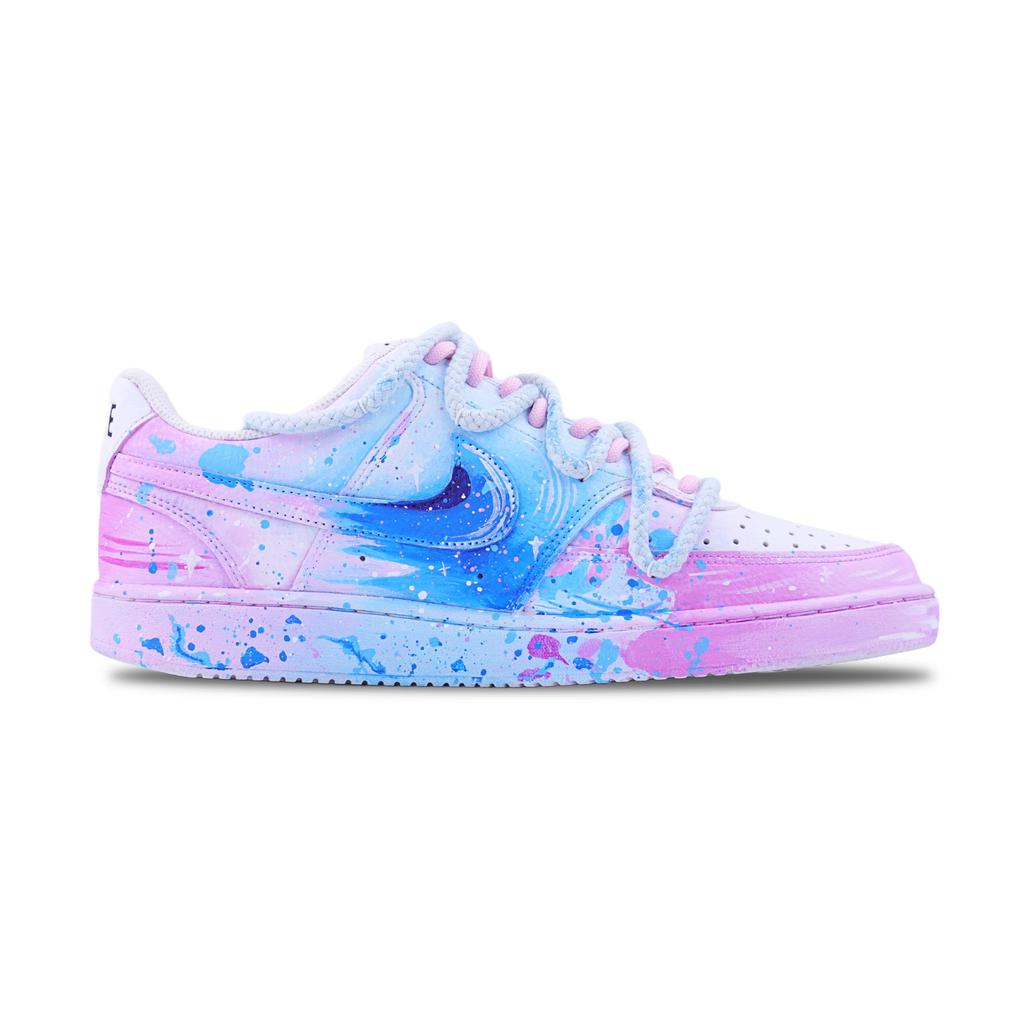 Nike Court Vision 1 Slip Resistant Abrasion Resistant Low Top Skateboard Shoes Men's Blue Pink DH2987-101(Team620-)