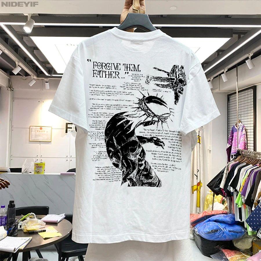 Christliches Religiöses Jesus Vergib ihnen Vater T-Shirt für Männer Frauen Hiphop Streetwear Oberteile Druck T-Shirt CJ2