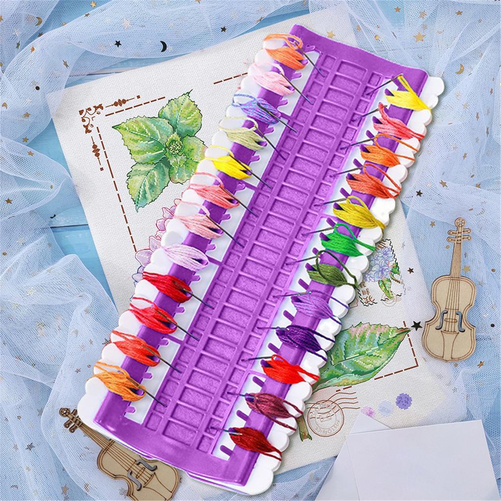 50 Positions Cross Stitch Embroidery Thread Storage Rack Portable Embroidery Shelf Thread Organizer for Sewing Accessory