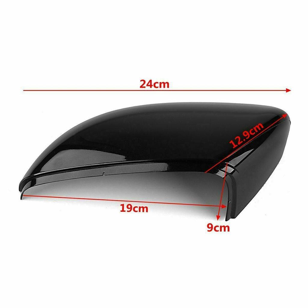 Pair Left Right Gloss Black Wing Mirror Cover Cap Casing For VW Touran Golf MK6