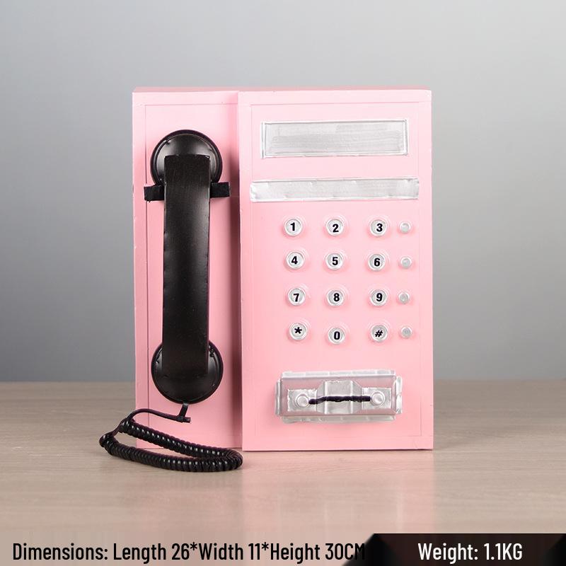 Retro All-Metal Telephone Model: Home Decoration & Wine Cabinet Ornament