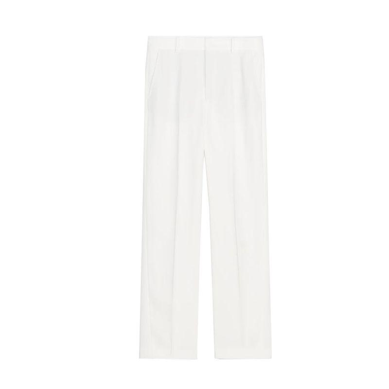 Summer Women Clothes Lapel Short Sleeve Short Outerwear 8491053 Straight Mid-Waist Casual Trousers 8491054