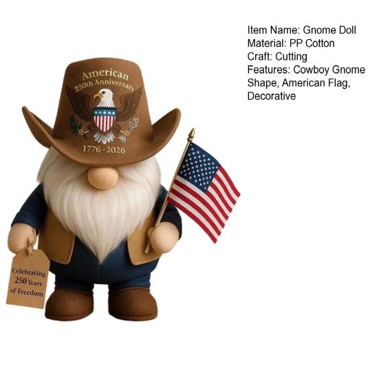 Jubileum Cowboy Nisse Dukke Patriotisk Alv Figur for 4. av