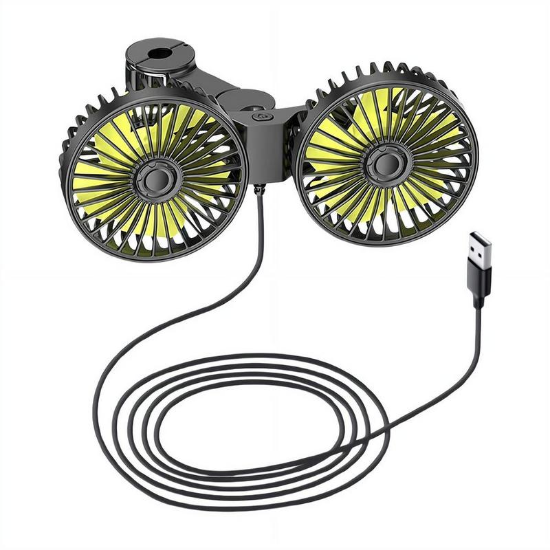 Car Seat Cooling Fan USB Dual Head Fan 360 Degree Rotation Neck Cooler Automotive Electric Fan 3 Speeds Car Accessories