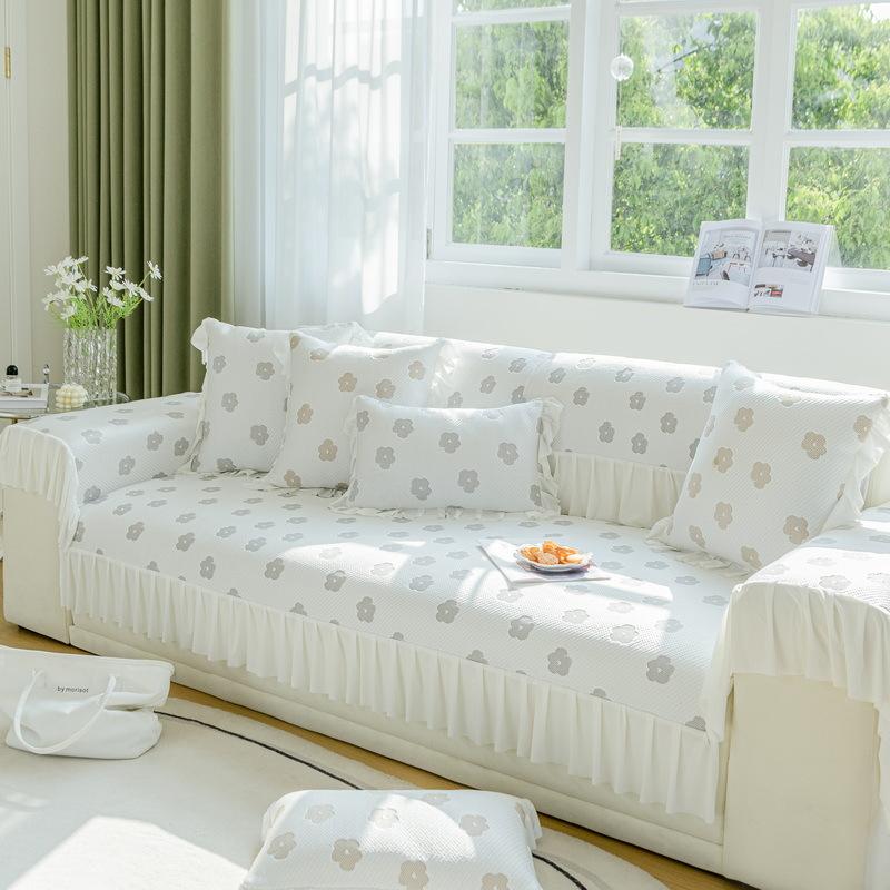 Summer Ice Silk Sofa Cushion Cool Mat Ice Cushion Summer Fresh Four Seasons Universal Non-Slip Seat Cushion Cover Cover Cloth