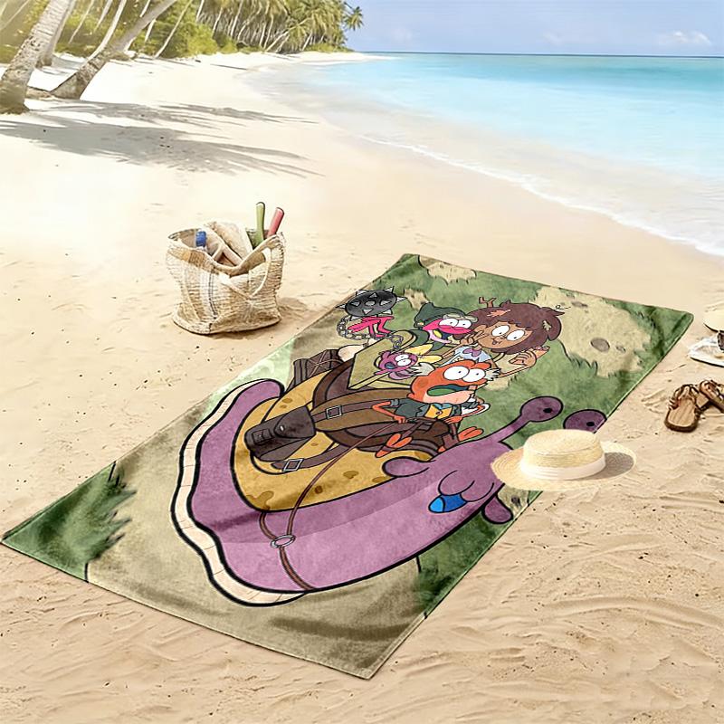 Amphibia 2D Flat Print Beach Towel, Large Soft Quick Dry Towel for Beach Camping Swimming.NSTJ0928009
