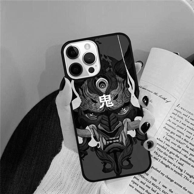 Oni Mask Phone Case Cover For iPhone 17 Air 15 16 14 13 12 Pro Max 11 Pro Max Plus Coque Shell