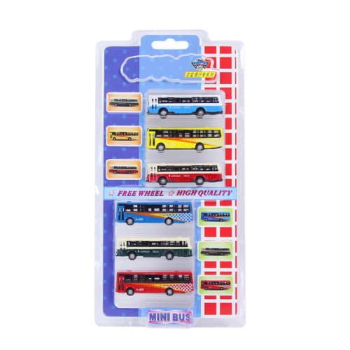 Bus Collection Bus Model, Minibus, Car Model, 1:150, Set of 6, Route Bus Model, Building Model, Diorama, Scenery Collection, Educational, DIY