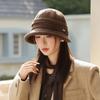 Klobouk bucket dámský módní podzimní a zimní termální klobouk temperamentní klobouk typu basin