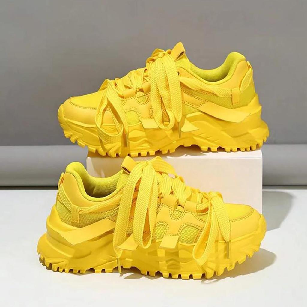 Stylish Thick-Soled Height-Boost Dad Sneakers: Breathable Mesh, Comfy, Fashionable, Versatile Casual Sports Shoes for Outdoor Couples