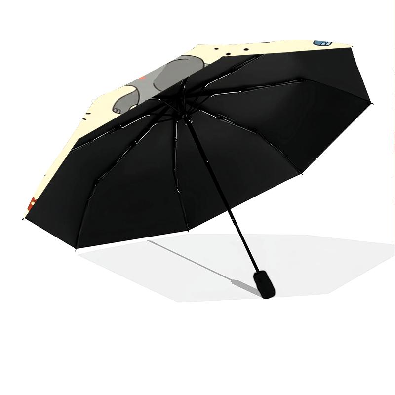 1 Pezzo Ombrello Pieghevole Automatico - Fantasia Animali Carini, Design Portatile e Pieghevole con 8 Stecche, Regali di Natale e Compleanno
