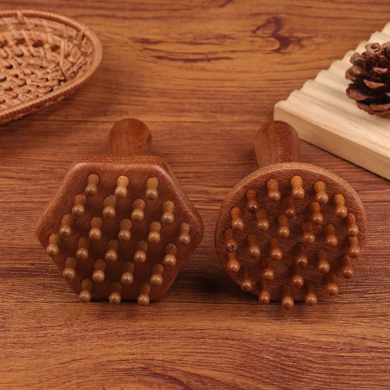 Portable Sandalwood Gua Sha Massage Tool Head Neck Leg Body Meridian Massager Lymphatic Muscle Relief Pain Deep Tissue Massage