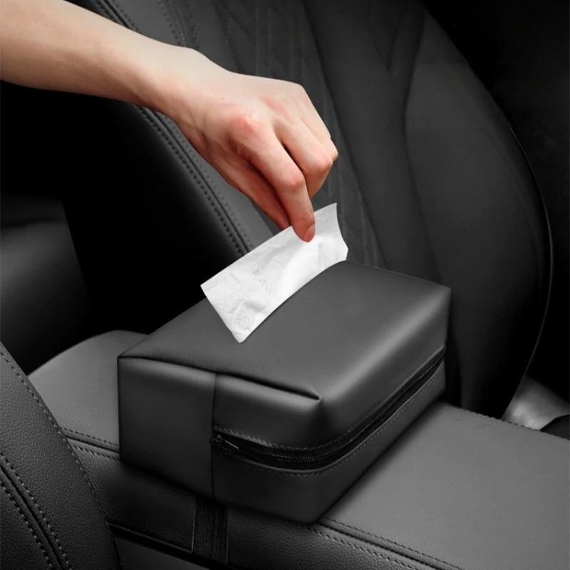 Universal Car Hanging Tissue Box, sunshade seat backrest suspension tissue box, car armrest storage box, car organization