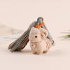 Alpaca Sheep Lamb Wooden Lamb Keyring Multi-Color Tassel Alpaca Bag Charm  Unisex