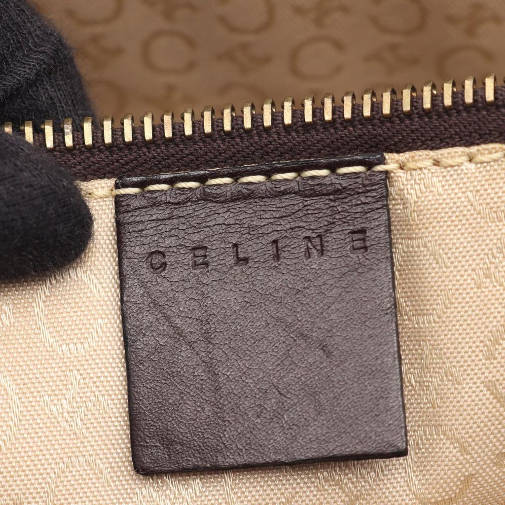 Used CELINE C Macadam Tote Bag Canvas Leather Brown Beige Used Women