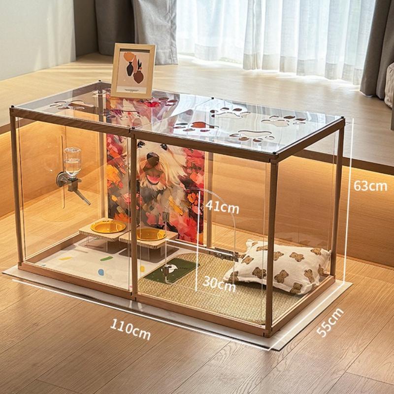 

High 63CM Indoor Teddy Small Dog Fence Isolation Door Dog Cage House Transparent Puppy Fences DIY Free Combination Pet Supplies