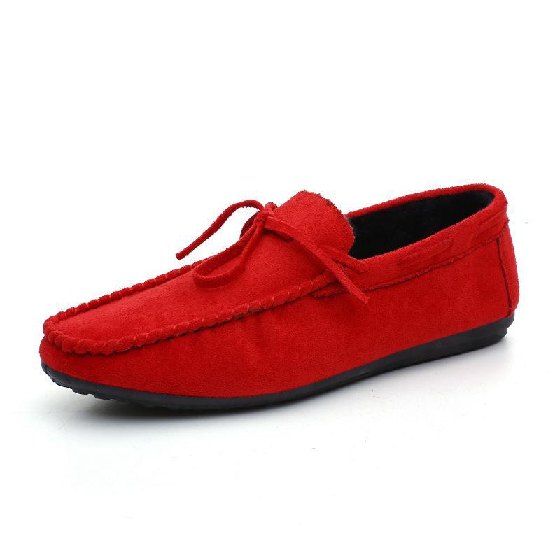 

Мужские повседневные туфли Frosted Breathable Slip-On 2024 года — корейский стиль 39 красный
