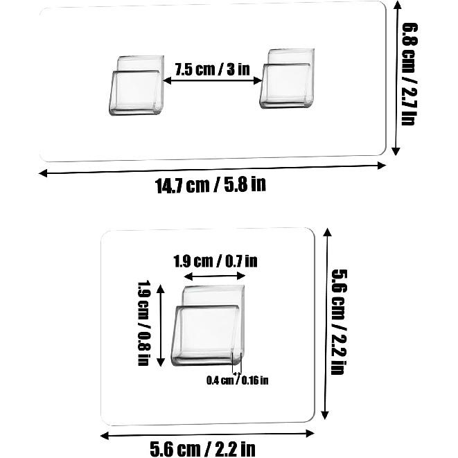 6 Pack Shower Caddy Adhesive Hooks Replacement Adhesive Hooks Sticker No Drilling Strong Sticker Wall Hooks for Bathroom/Kitchen / Office Corner