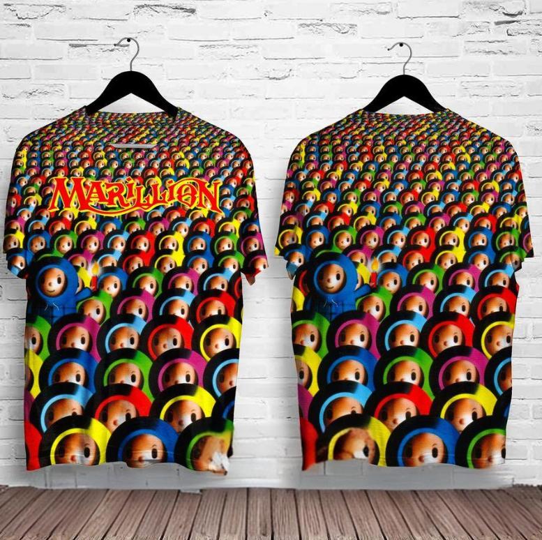 Marillion Rockové Album 3D Tisk Unisex Oversized Tričko s Kulatým Výstřihem Streetwear