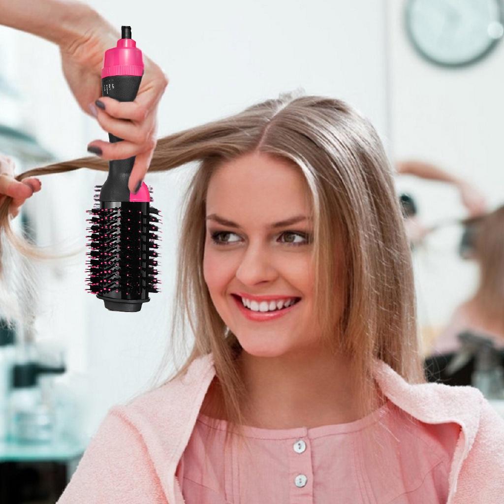 2in1 Multifunctional One Step Dryer Volumizer Hot Hair Brush Curler Hair Straightener Comb Styling Curling Flat Iron