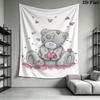 Tatty Teddy Wall Tapestry Aesthetic Wall Hanging Printed Fabric Blanket Decorative Tapestries for Bedroom Living Room Home Decor