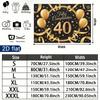 Gold 40th Balloon Birthday Backdrop 1pc - Photo Booth Props