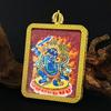 Zodiac Cinnabar Thangka Pendant - Eight Guardian Deities Amulet Box (Samantabhadra & Manjushri)