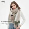 VVC Women's Pure Wool Plaid Scarf Shawl