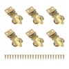 Pack Of 6 Mini Brass Padlock Hasps with Screws Gold Metal Hasp Locks Set for Jewelry Boxes & Wooden Storage Cabinets