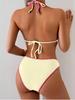 European & American Ins Style Sexy Three-Piece Strappy Print Bikini