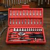 Professional Mechanic Tools Socket Wrench Set, Cr-V Steel Alloy Ratchet/Hex Multi-Bit Tool Ratchet Kit with Portable Storage Case for Home Maintenance