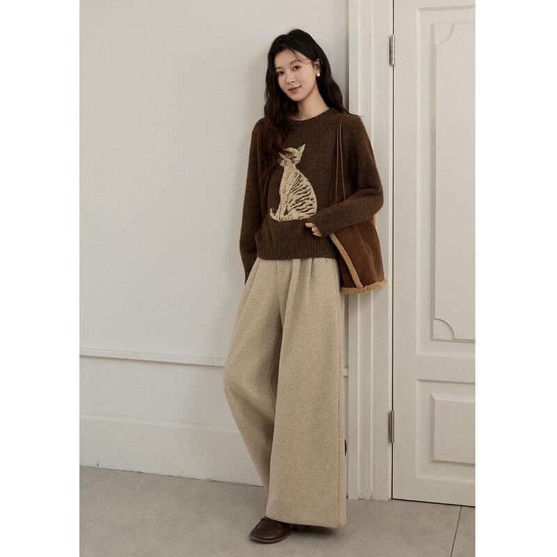 Mixiu Women's Retro Jacquard Sweater