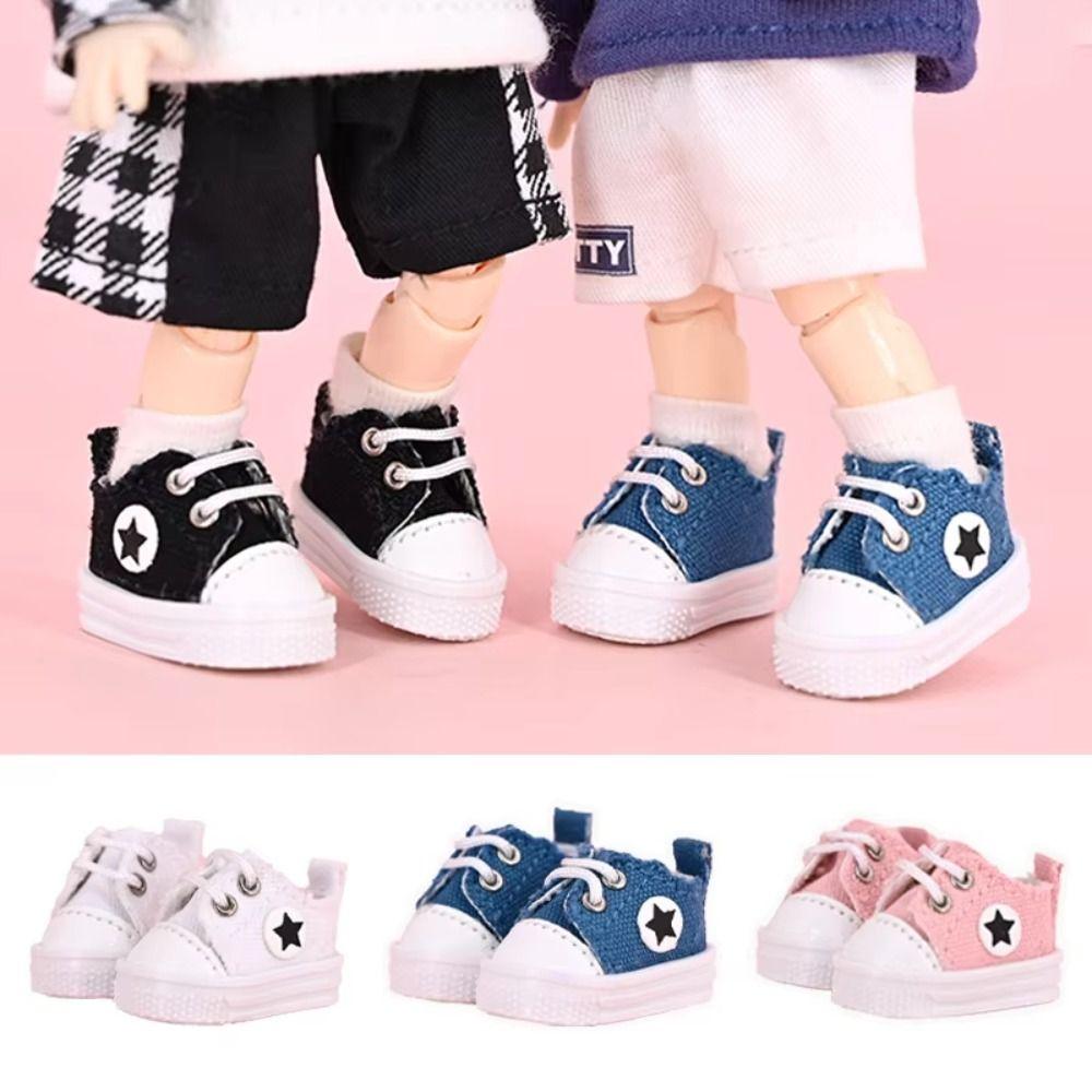 Dress Up Ob11 Shoes Star Pattern Casual Doll Shoes Kids Toy Doll Canvas Shoes  Doll Accessories